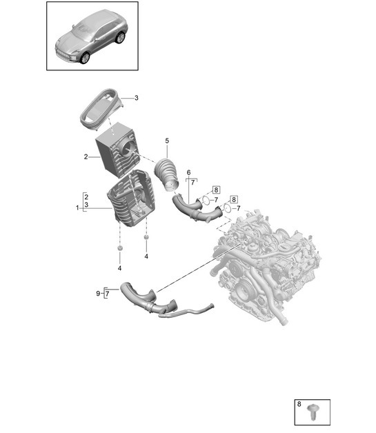 Diagram 106-005 Porsche 968 (1992-1995) Engine