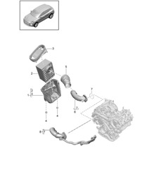Air filter element /  Air filter housing - PR:DLZ,DLZB - 95B (II / III) Macan 3.0L 2019 - 2024