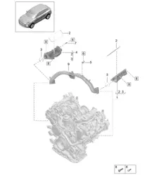 Intake air distributor - PR:TV8 + GP2 - 95B (II / III) Macan 2.9L 2019 - 2024