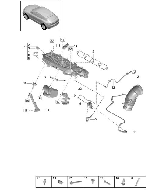 Diagram 107-120 Porsche Macan (95B) MK1 (2014-2018) Engine