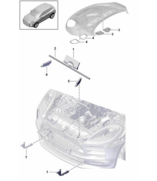 Charge air cooler - PR:T2G -  95B (II / III) Macan 2.0L 2019 - 2024