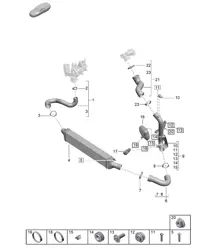 Charge air cooler - PR:T2B -  95B (II / III) Macan 2.0L 2019 - 2024
