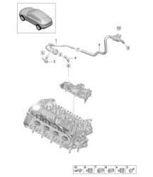 Breather line / Fuel tank - PR:T2B - 95B (II / III) Macan 2.0L  2019 - 2024