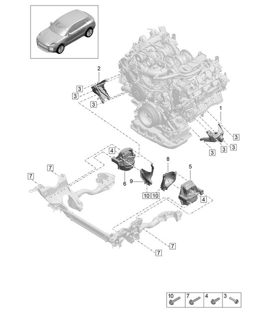 Diagram 109-010 Porsche Macan (95B) MK2 2019-2021 Engine