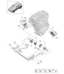 Engine lifting tackle - LOWER - PR:T2G -  95B (II / III) Macan 2.0L 2019 - 2024