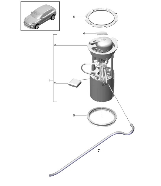 Fuel pump (complete) - PR:GP2 - 95B (II / III) Macan 2019 - 2024