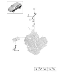 Oil pressure line for Exhaust Gas Turbocharger - PR:DC5 - 95B (II / III) Macan 3.0L 2019 - 2024