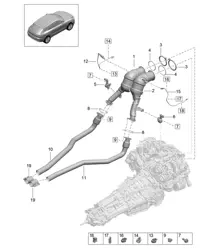 Catalytic converter / Lambda probe - PR:TV8, GP2 -  95B (II / III) Macan 2.9L  2019 - 2024
