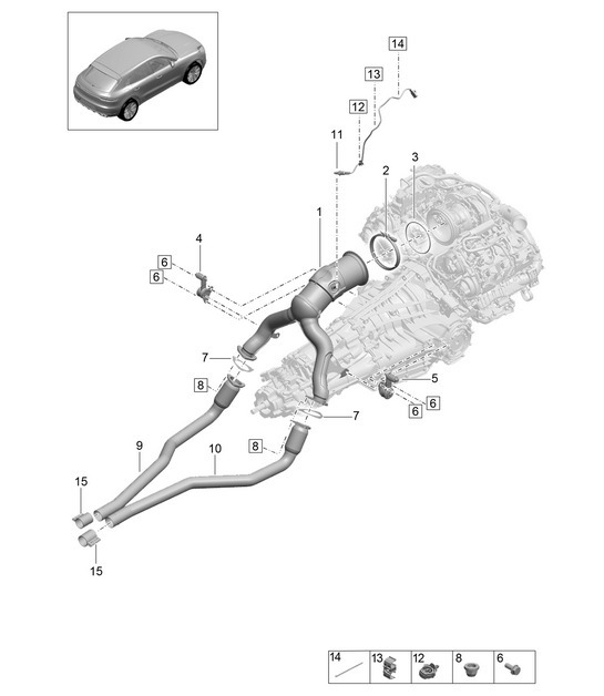 Diagram 202-265 Porsche Macan (95B) MK2 2019-2021 Fuel System, Exhaust System