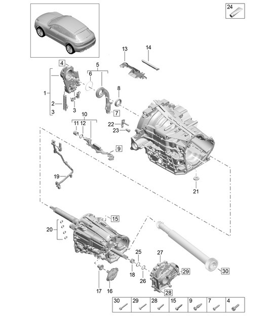 Diagram 302-110 Porsche Macan (95B) MK2 2019-2021 Transmission