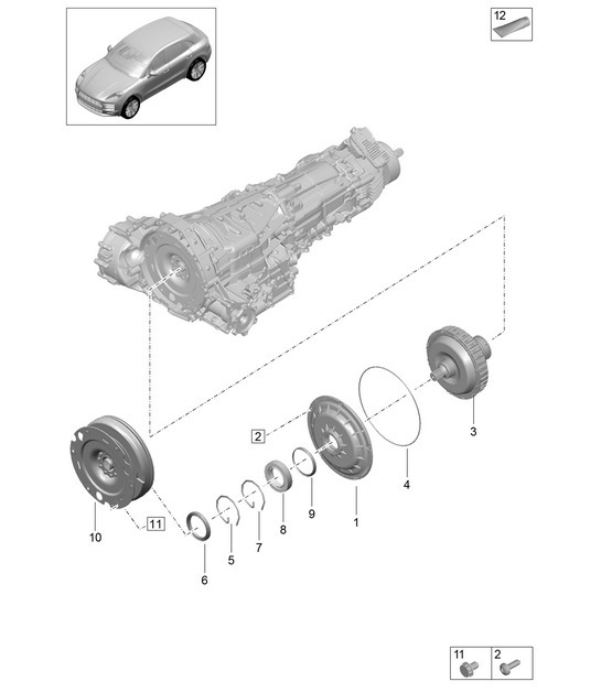 Diagram 302-205 Porsche Macan (95B) MK2 2019-2021 Transmission