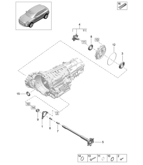 Diagram 304-000 Porsche Macan (95B) MK2 2019-2021 Transmission