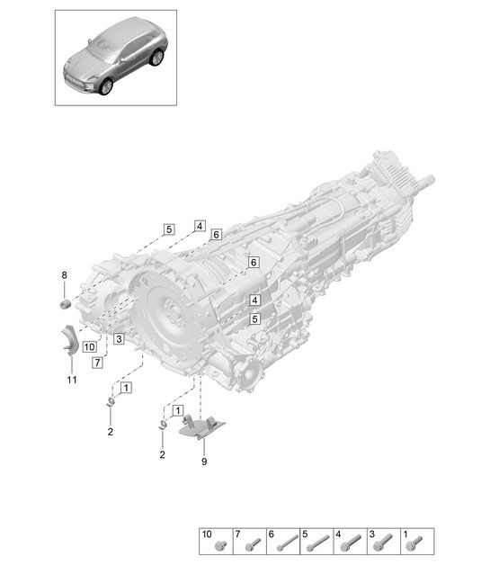 Diagram 306-010 Porsche Macan (95B) MK2 2019-2021 Transmission