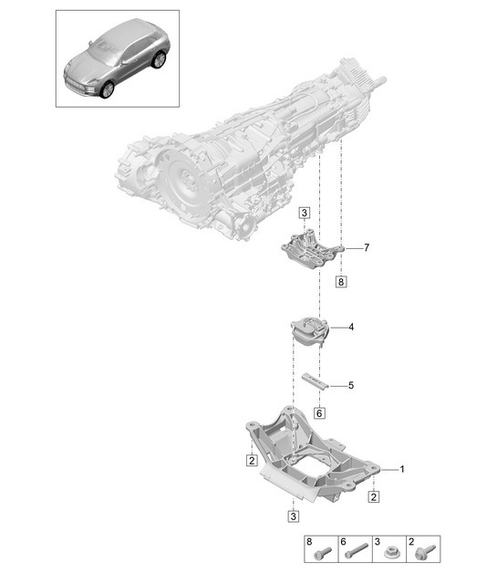 Diagram 306-100 Porsche Macan (95B) MK2 2019-2021 Transmission