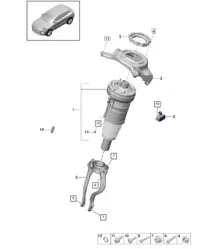 Air suspension - PR:1BK, 2MB - 95B (II / III) Macan  2019 - 2024
