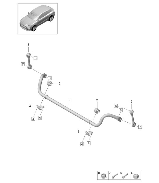 Diagram 402-030 Porsche Macan (95B) MK2 2019-2021 Front Axle, Steering 