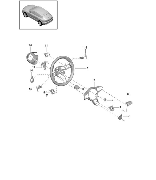 Diagram 403-005 Porsche Macan (95B) MK2 2019-2021 Front Axle, Steering 