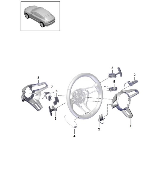 Diagram 403-035 Porsche Macan (95B) MK2 2019-2021 Front Axle, Steering 
