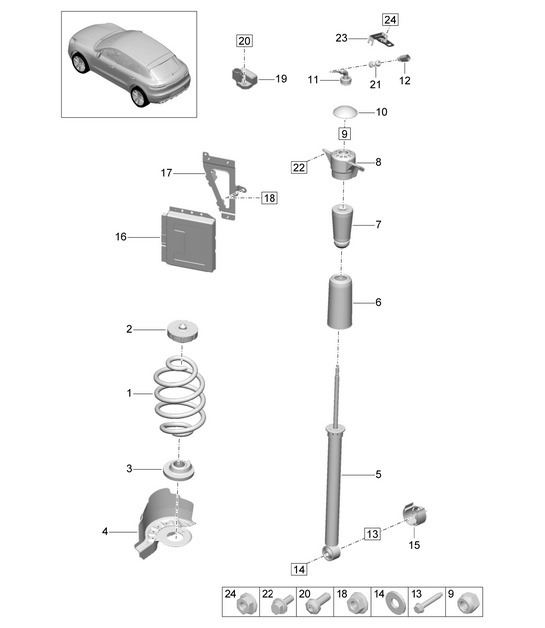 Diagram 502-000 Porsche Macan (95B) MK2 2019-2021 Rear Axle