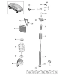 Steel spring suspension - Model: GTS / PR:1BH+E0W - 95B (II / III) Macan 2019 - 2024