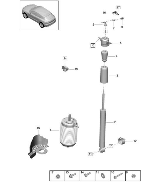 Diagram 502-010 Porsche Macan (95B) MK2 2019-2021 Rear Axle