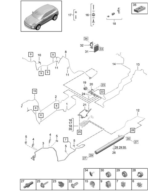 Diagram 502-020 Porsche Macan (95B) MK2 2019-2021 Rear Axle