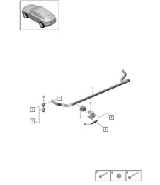 Anti-roll bar - PR:T2B, E0A, E0E, 1BA, 1BH, 1BK - 95B (II / III) Macan 2.0L 2019 - 2024