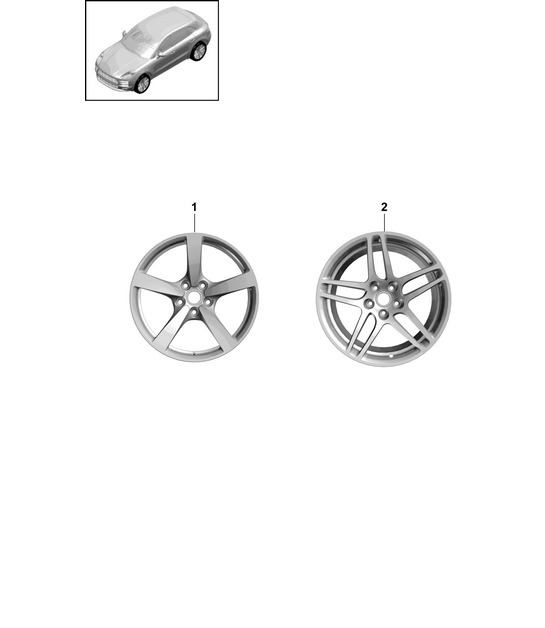 Diagram 601-000 Porsche Macan (95B) MK2 2019-2021 Wheels, Brakes