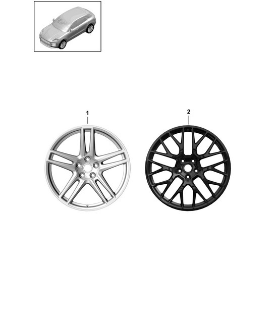 Diagram 601-010 Porsche Macan (95B) MK2 2019-2021 Wheels, Brakes