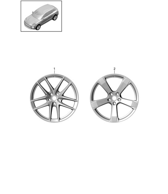 Diagram 601-011 Porsche Macan (95B) MK2 2019-2021 Wheels, Brakes