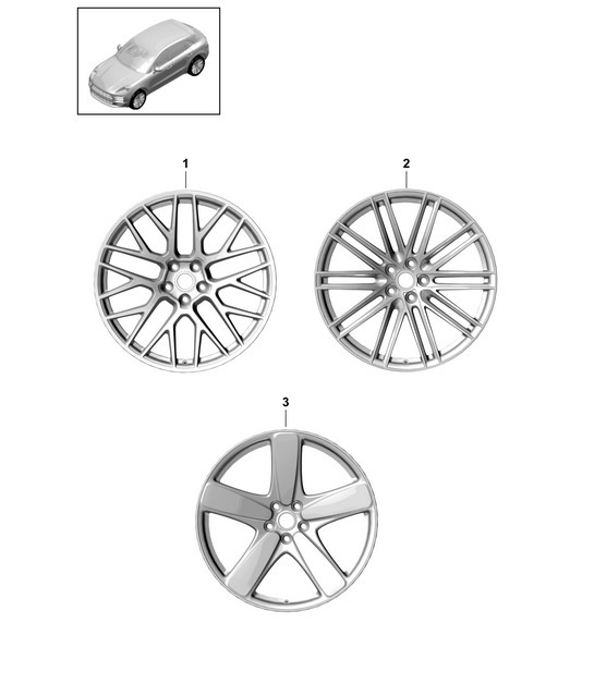 Diagram 601-020 Porsche Macan (95B) MK2 2019-2021 Wheels, Brakes