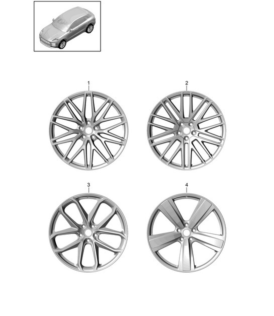 Diagram 601-021 Porsche Macan (95B) MK2 2019-2021 Wheels, Brakes