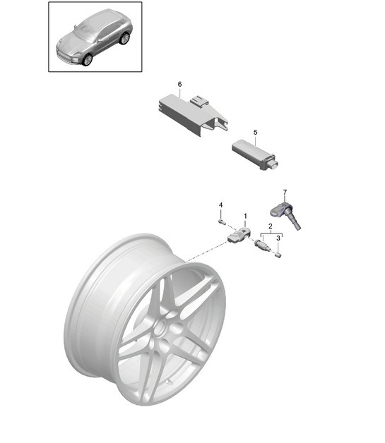 Diagram 601-050 Porsche Macan (95B) MK2 2019-2021 Wheels, Brakes