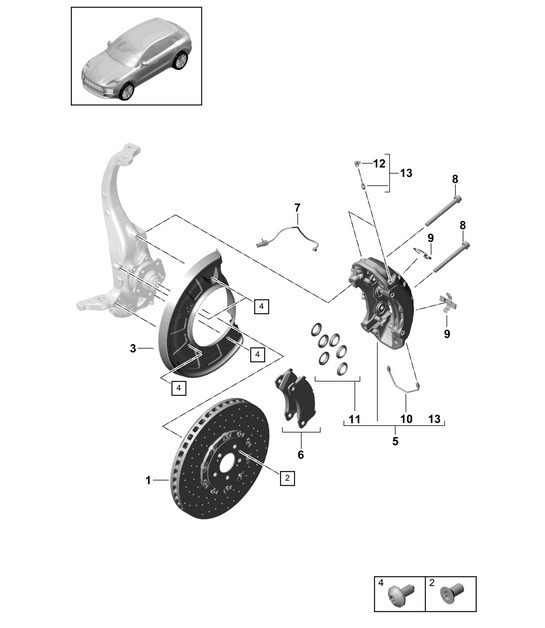 Diagram 602-150 Porsche Macan (95B) MK2 2019-2021 Wheels, Brakes