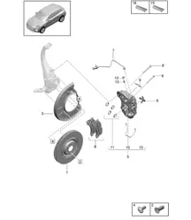 Disc brake / Front axle - BLACK - PR:1LN, 1ZT -   95B (II / III) Macan  D - MJ 2022>>