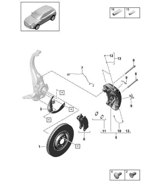 Diagram 602-350 Porsche Macan (95B) MK2 2019-2021 Wheels, Brakes