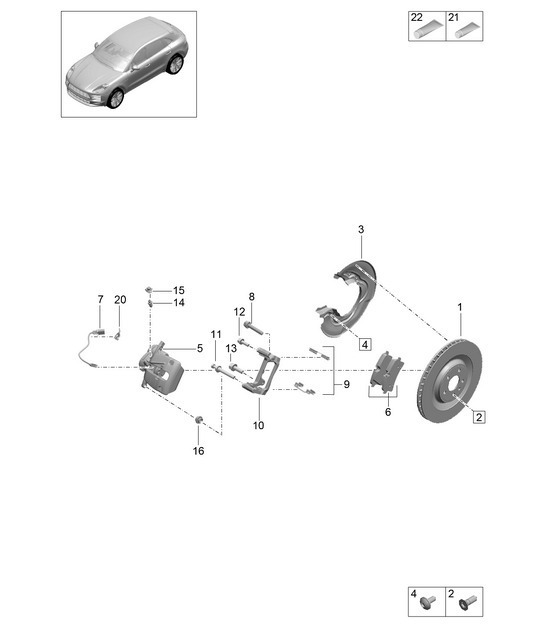 Diagram 603-000 Porsche Macan (95B) MK2 2019-2021 Wheels, Brakes
