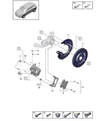 Disc brake / Rear axle  -  PSCB,  WHITE / RED - PR:1KN, 1KW -  95B (II / III) Macan D >> - MJ 2021