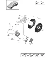 Disc brake / Rear axle -  PSCB, WHITE - PE:2EH - 95B (II / III) Macan D >> - MJ 2021
