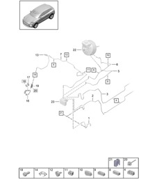 Brake line / Front end - FRONT - PR:1LA, 1LB, 1LE, 1LF, 1LG, 1LH, 1LY, 1ZK+ 1BA, 1BH, 1BK+ L0L, L0R -  95B (II / III) Macan 2019 - 2024
