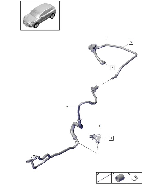 Vacuum line - PR:L0L, L0R - 95B (II / III) Macan 2019 - 2024