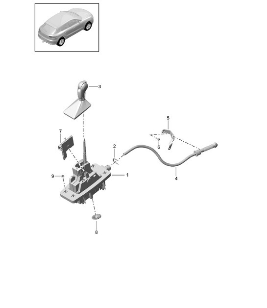 Diagram 701-000 Porsche Macan (95B) MK2 2019-2021 Hand Lever System, Pedal Cluster 