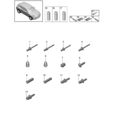 Fasteners / Car body / Consumables 95B (II / III) Macan 2019 - 2024