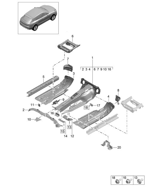 Diagram 801-200 Porsche Macan (95B) MK2 2019-2021 Body