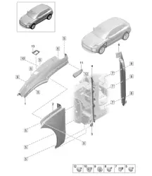 Wing  - FRONT - 95B (II / III) Macan 2019 - 2024
