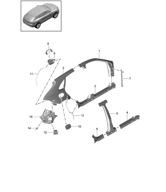 Diagram 801-550 Porsche Macan (95B) MK2 2019-2021 Body