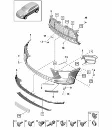 Front bumper / Turbo - PR:TV8 - 95B (II / III) Macan 2019 - 2024