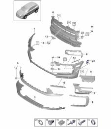 Front bumper - MACAN III -  95B (II / III) Macan 2019 - 2024