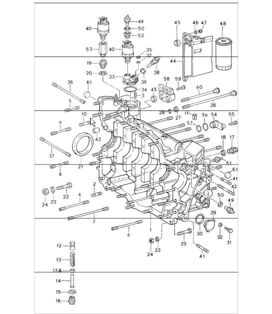Diagram 101-10 Porsche Boxster 986 2.7L 2003-04 引擎