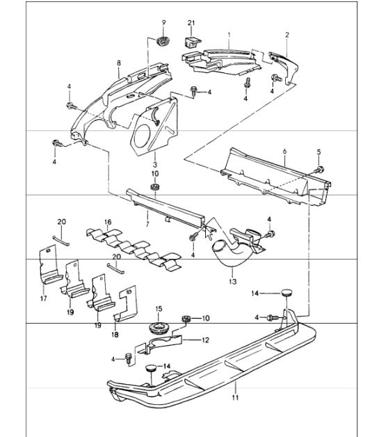 engine cover, air duct 964 TURBO M30.69 and M64.50 1991-94